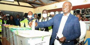 President WIilliam Ruto casting his vote at Kosachei Primary school in Turbo constituency on Tuesday, August 9, 2022