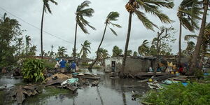 A cyclone taking place at a village in Tanzania.