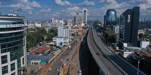 A section of the Nairobi Expressway in Westlands, Nairobi County.
