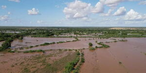 River Daua causing flooding in Mandera East Sub County.