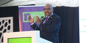KCB Group Chief Executive Officer Paul Russo speaking during the signing of the Africa-wide deal with the Pan-African Payment and Settlement System (PAPSS) on June 23, 2023.