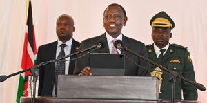 President William Ruto addressing a delegation in Zimbabwe on April 27, 2024