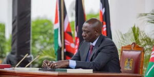 President William Ruto signing four healthcare bills into law at State House Nairobi on October 19, 2023.  