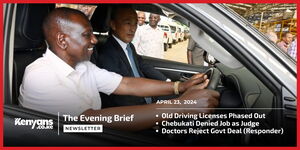 President William Ruto drives a car