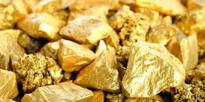 Gold extracted from a mine in Africa